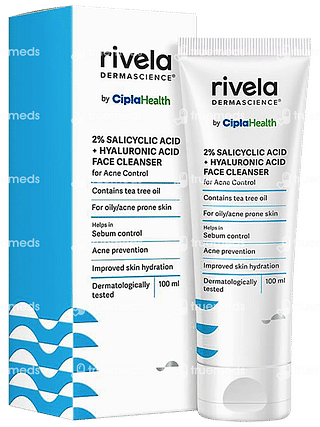 Rivela Dermascience  2% Salicylic Acid + Hyaluronic Acid Face Cleanser 100ml