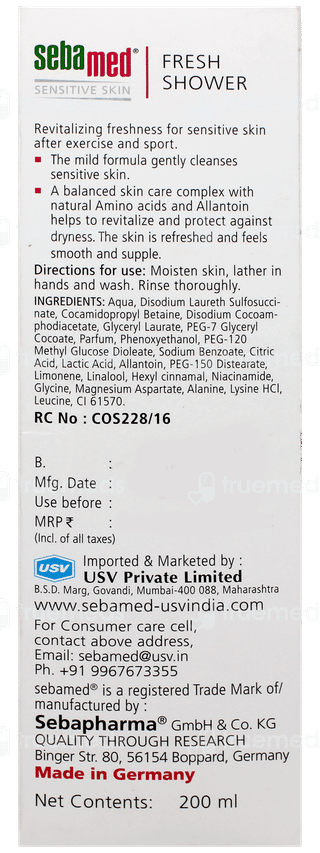 Sebamed Sensitive Skin Fresh Shower 200Ml