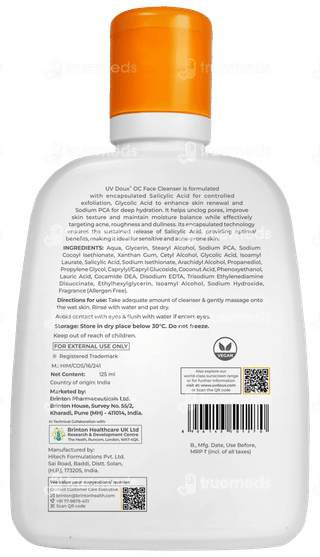 Brinton Uv Doux Oc Face Cleanser 125ml