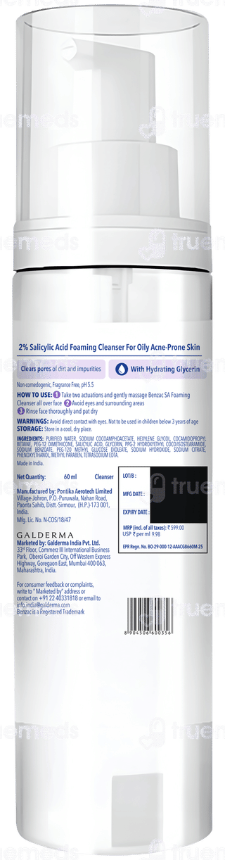 Benzac Sa Foaming Cleanser 60ml