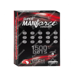 Manforce Super 1500 Dots Litchi Flavoured Condoms 3