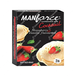Manforce Cocktail Strawberry Vanilla Condom Pack Of 3