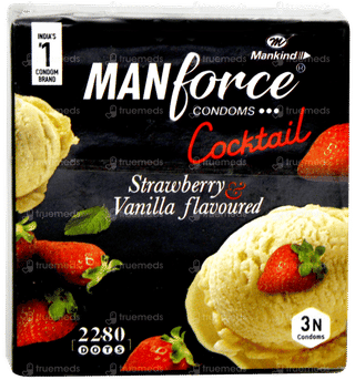 Manforce Cocktail Strawberry & Vanilla Flavoured Condoms 3