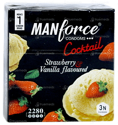 Manforce Cocktail Strawberry & Vanilla Flavoured Condoms 3 Manforce Cocktail Strawberry & Vanilla Flavoured Condoms 3