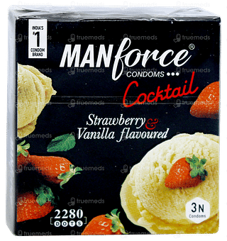 Manforce Cocktail Strawberry Vanilla Condom Pack Of 3