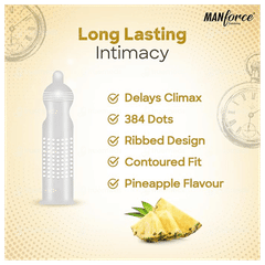 Manforce Overtime Pineapple Flavoured Condoms 3