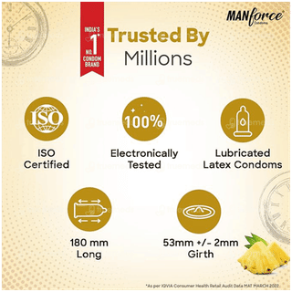 Manforce Overtime Pineapple Flavoured Condoms 3
