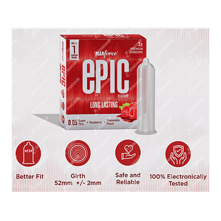 Manforce Epic Long Lasting Raspberry Condom Pack Of 3