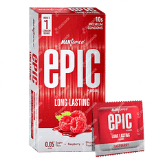Manforce Epic Long Lasting Raspberry Condoms 10