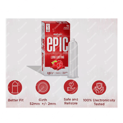 Manforce Epic Long Lasting Raspberry Condoms 10