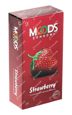 MOODS STRAWBERRY  BOX OF CONDOM 12