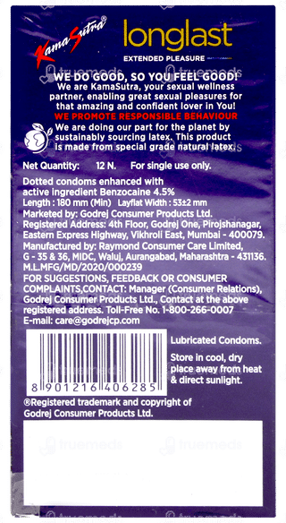 Kamasutra Longlast Condoms 12
