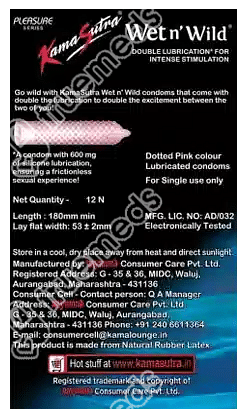 Kamasutra Wet N Wild Condom 12