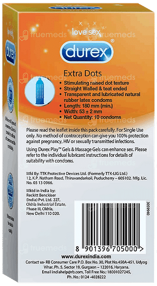 Durex Extra Dots Condoms 10