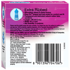 Durex Extra Ribbed Condoms 3 Durex Extra Ribbed Condoms 3