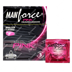 MANFORCE PINK BUBBLEGUM FLAVOUR CONDOM 3