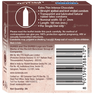 Durex Extra Thin Intense Chocolate Condoms 3