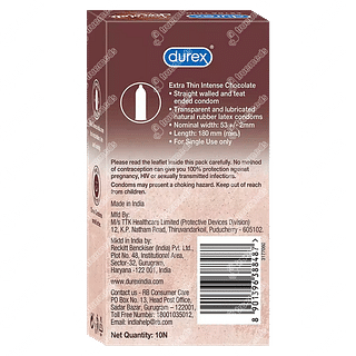 Durex Extra Thin Intense Chocolate Condom 10