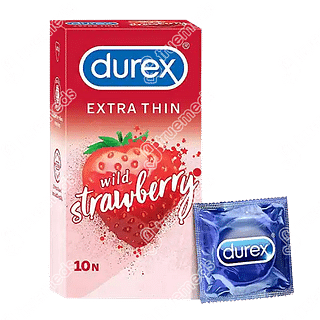 Durex Extra Thin Wild Strawberry Condom Pack Of 3