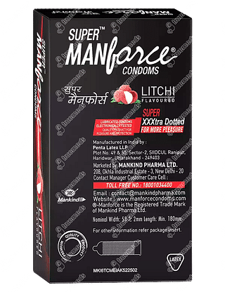 Super Manforce Condom Litchi Flavoured Pack Of 10