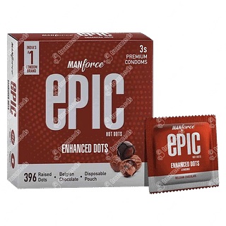 Manforce  Epic Hot Dot Belgian Choclate Pack Of 3 Condoms