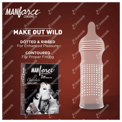 Manforce Wild 3 In 1 Chocolate Flavoured Dotted Condoms 3