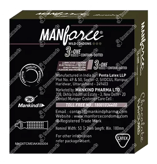 Manforce Wild 3 In 1 Chocolate Flavoured Pack Of 3 Condoms