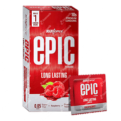 Manforce Epic Pleasure Long Lasting Raspberry Premium Condoms 10