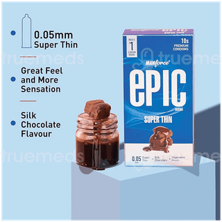 Manforce Epic Desire Super Thin Silk Chocolate Premium Condom 10