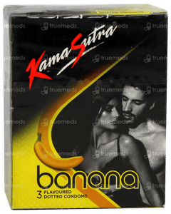 Kamasutra Banana Flavoured Dotted Condoms 3 Kamasutra Banana Flavoured Dotted Condoms 3