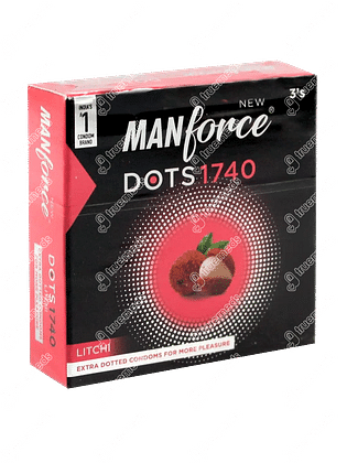 Manforce Dots 1740 Litchi Flavour Condom Pack 3