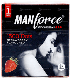 Manforce Xotic 1500 Dots Strawberry Flavoured Condoms 3 Manforce Xotic 1500 Dots Strawberry Flavoured Condoms 3