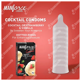 Manforce Cocktail Strawberry & Vanilla Flavour Condom Pack Of 10