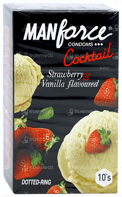 Manforce Cocktail Strawberry & Vanilla Flavour Condoms 10 Manforce Cocktail Strawberry & Vanilla Flavour Condoms 10
