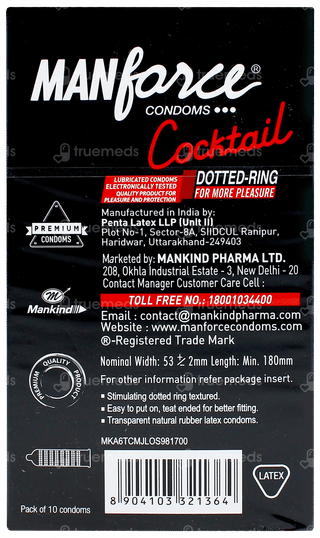 Manforce Cocktail Strawberry & Vanilla Flavour Condoms 10