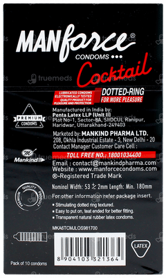 Manforce Cocktail Strawberry & Vanilla Flavour Condoms 10