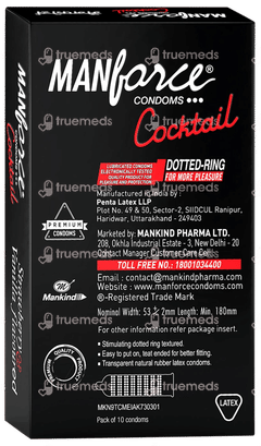 Manforce Cocktail Strawberry & Vanilla Flavour Condoms 10