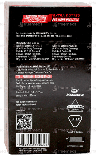 Manforce Dots 1740 New Litchi Flavour Condoms 10
