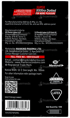 Manforce Xotic 1500 Dots Strawberry Flavoured Condoms 10 Manforce Xotic 1500 Dots Strawberry Flavoured Condoms 10