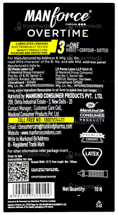Manforce Overtime Pineapple Flavoured Condoms 10