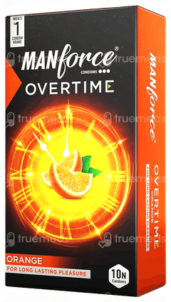 Manforce Overtime Orange Flavoured Condoms 10 Manforce Overtime Orange Flavoured Condoms 10