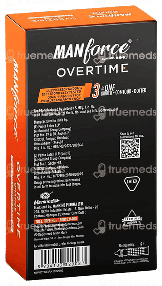 Manforce Overtime Orange Flavoured Condoms 10
