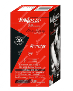 Manforce Wild 3 In One Strawberry Flavoured Condoms 20