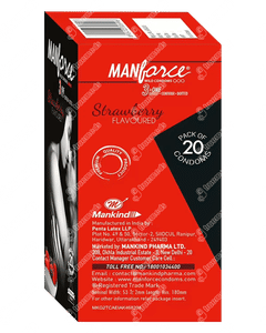 Manforce Wild 3 In One Strawberry Flavoured Condoms 20