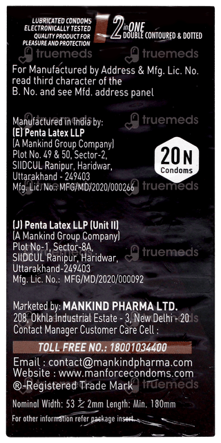 Manforce Xotic 342 Dots Chocolate Flavoured Condoms 20