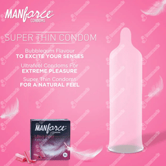 Manforce Ultra Feel Bubble Gum Flavoured Condoms 3