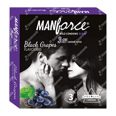 Manforce Wild 3 In One Black Grapes Flavoured Condoms 3