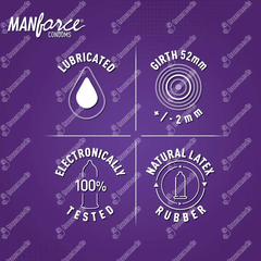 Manforce Wild 3 In One Black Grapes Flavoured Condoms 3