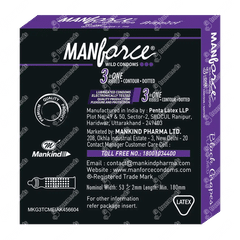 Manforce Wild 3 In One Black Grapes Flavoured Condoms 3