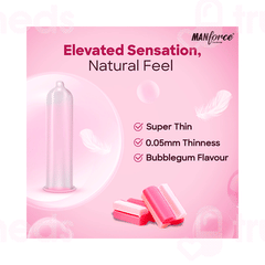 Manforce Ultra Feel Bubble Gum Flavoured Condoms 10